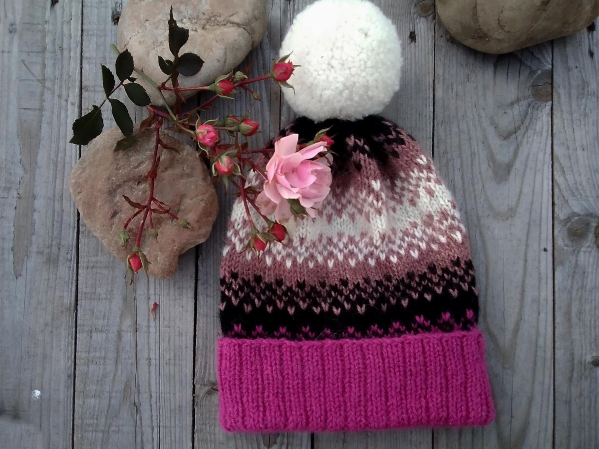 Pink Beauty Fair Isle Hat [FREE Knitting Pattern]